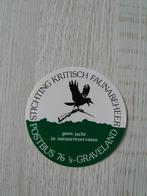 sticker Stichting Kritisch Faunabeheer, Verzamelen, Stickers, Ophalen of Verzenden, Zo goed als nieuw, Dier en Natuur