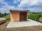 Stevige schuilstal 3x4m met voorwand in massief Dougalshout, Weidegang, 2 of 3 paarden of pony's