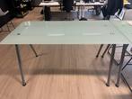 Ikea Glazen Bureau - 160x80cm - Instelbaar, Huis en Inrichting, Ophalen, In hoogte verstelbaar, Gebruikt, Bureau
