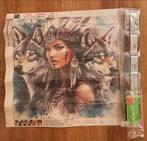 Diamond Painting 40x40 Wolven & Vrouw rond  - Nieuw, Ophalen of Verzenden, Nieuw, Knutselwerk