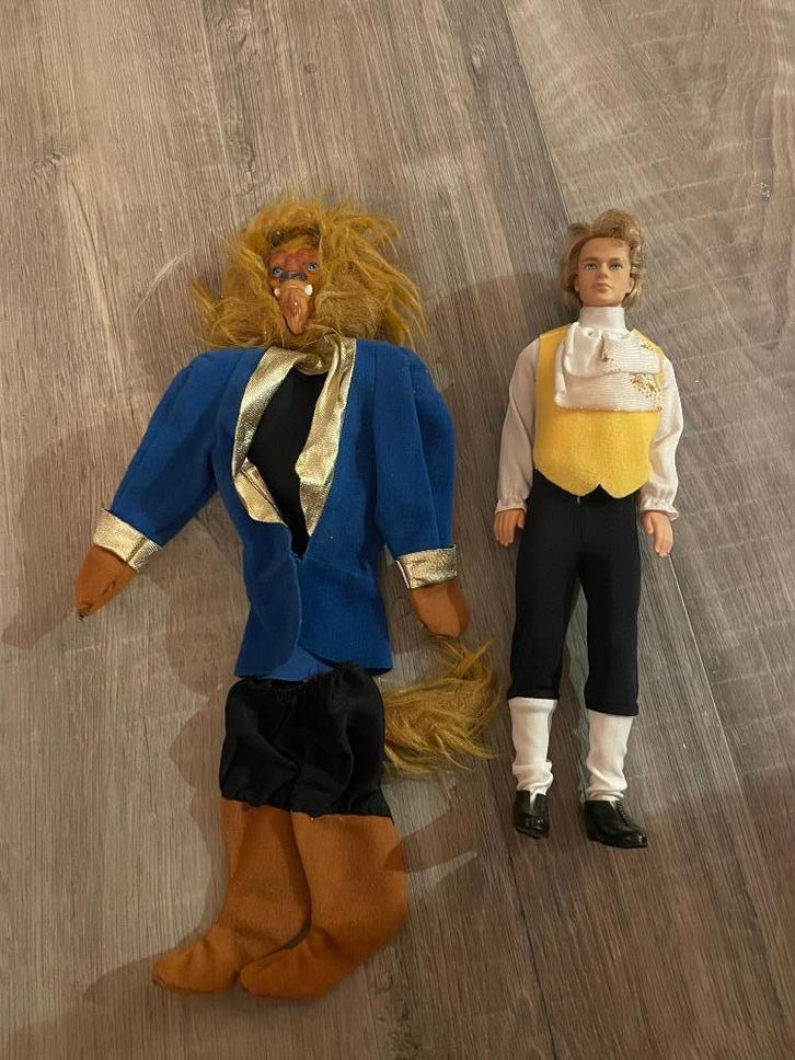 Vintage Mattel Barbie Ken Beauty and the Beast Belle Beest, Verzamelen, Poppen, Gebruikt, Fashion Doll, Ophalen of Verzenden