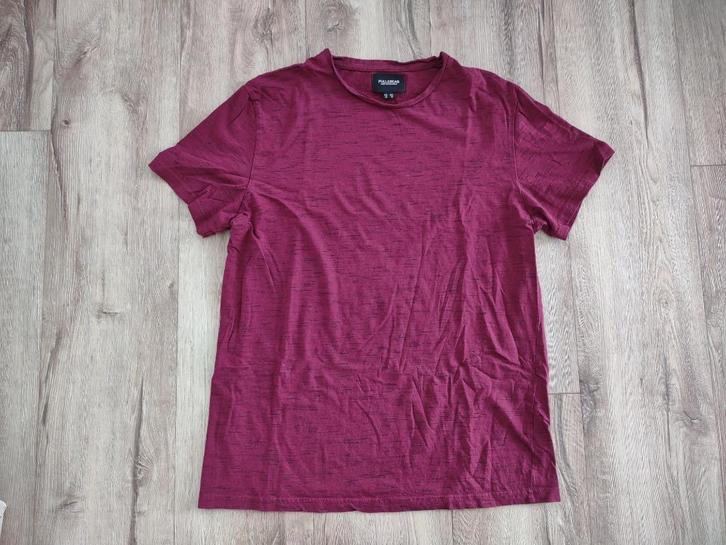 Mooi bordeaux rood gemêleerd shirt van Pull & Bear, maat M., Kleding | Heren, T-shirts, Zo goed als nieuw, Maat 48/50 (M), Rood