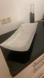 Langwerpige rvs schaal, Huis en Inrichting, Woonaccessoires | Schalen en Manden, Ophalen of Verzenden, Zo goed als nieuw, Rond