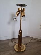 Messing brass lamp vintage retro hollywood regency tafellamp, Ophalen of Verzenden, Zo goed als nieuw, Minder dan 100 cm
