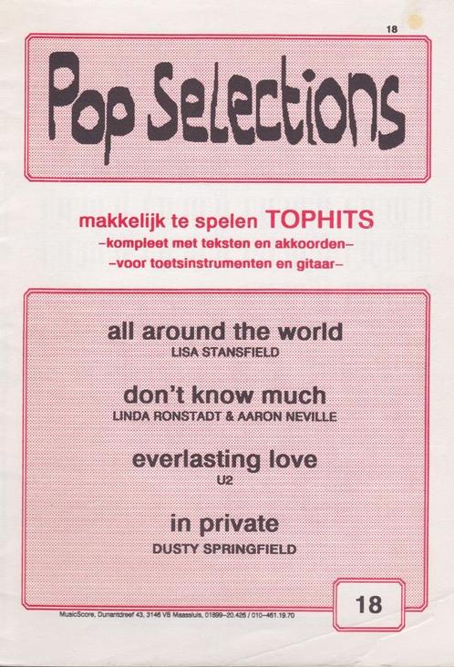 Pop Selections - TOPHITS 18, Muziek en Instrumenten, Bladmuziek, Gebruikt, Klassiek, Gitaar, Piano, Keyboard, Orgel, Ophalen of Verzenden