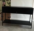 Zwarte metalen sidetable met lades, Huis en Inrichting, Kasten | Dressoirs, Ophalen, 100 tot 150 cm, Zo goed als nieuw, Metaal