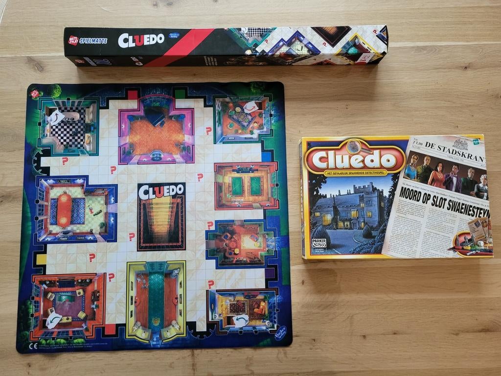 Nieuw!! Cluedo bordspel inclusief extra grote speelmat., Vijf spelers of meer, Ophalen of Verzenden, Nieuw, Parker