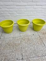 3 Bloembakken - Groen, Tuin en Terras, Bloempotten, 25 tot 40 cm, Kunststof, Gebruikt, Rond