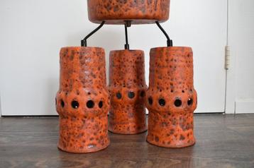 Fat lava lamp oranje 3 kelken - lampen vintage spage age beschikbaar voor biedingen