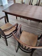 Massief Houten Eetset een Tafel en 4 Stoelen, Huis en Inrichting, Ophalen, Gebruikt, 100 tot 150 cm, Eikenhout