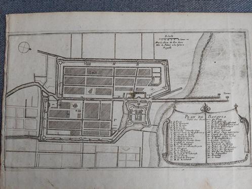 Plattegrond van Batavia (1696, Nicolas de Fer), Boeken, Atlassen en Landkaarten, Gelezen, Landkaart, Wereld, Voor 1800, Ophalen of Verzenden