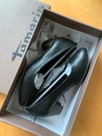 Tamaris zwarte leren schoen met 4 cm hakje - Maat 36, Ophalen of Verzenden, Zo goed als nieuw, Zwart, Schoenen met lage hakken