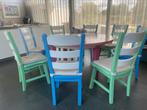 8 eikenhouten eetkamerstoelen, Huis en Inrichting, Ophalen, Gebruikt, Overige kleuren, Vintage