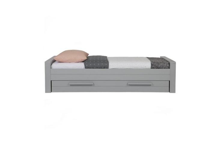 Dennis Bed van Woood Betongrijs 90x200 met lade, Kinderen en Baby's, Kinderkamer | Bedden, Zo goed als nieuw, 180 cm of meer, 70 tot 85 cm