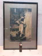 Originele tekening – naar Kaulbach – gesigneerd F. Brouwer, Antiek en Kunst, Kunst | Schilderijen | Klassiek, Ophalen of Verzenden