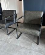 Leren donkergroene fauteuil- Fred de la Bretoniere, Huis en Inrichting, Ophalen, Overige kleuren, Leer, Zo goed als nieuw