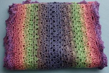 Handgemaakte sjaal / omslagdoek kleurrijk katoen/acryl NIEUW beschikbaar voor biedingen