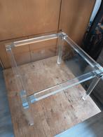 Set van 2 Vintage Plexiglas bijzet tafeltjes met glasplaten, Ophalen, 50 tot 100 cm, 50 tot 100 cm, Zo goed als nieuw