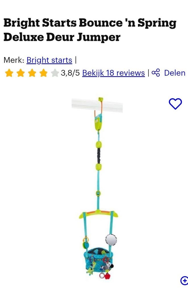 Bright Starts Bounce 'n Spring Deluxe Deur Jumper, Ophalen of Verzenden, Gebruikt, Overige typen