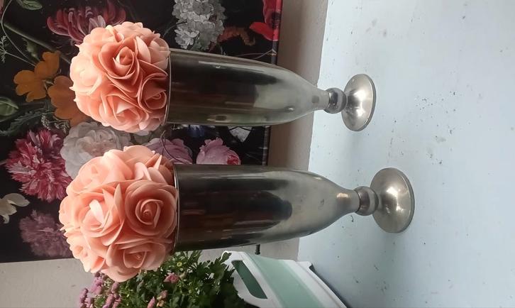 Twee  grote vintage vazen., Huis en Inrichting, Woonaccessoires | Vazen, Zo goed als nieuw, Overige kleuren, Minder dan 50 cm