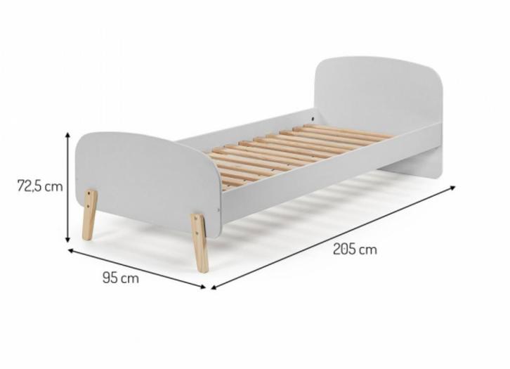 Grijs kinderbed 90x200, Kinderen en Baby's, Kinderkamer | Bedden, Gebruikt, 180 cm of meer, 85 tot 100 cm, Lattenbodem, Ophalen