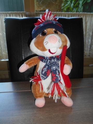 AH hamster winter met ski's winterhamster beschikbaar voor biedingen