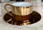 6x Gouden Kop en Schotel Set - Fancy Home Collection, Nieuw, Ophalen of Verzenden, Effen, Kop(pen) en/of Schotel(s)
