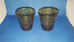 Vintage spijkerglas, glas met bellen bruin, set van 2. 1A21, Ophalen of Verzenden