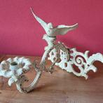 Brocante kandelaar met duif – wand kandelaar Franse stijl, Gebruikt, Verzenden, Metaal, Crème