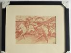Byam Shaw 1898 - Ingelijste Lithografie, roodkrijt tekening, Ophalen of Verzenden