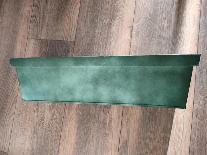 Bloembak zink vintage groen l60w17h16, Tuin en Terras, Bloembakken en Plantenbakken, Zo goed als nieuw, Metaal, Binnen, Balkon