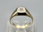 Vintage gouden bi-color zegelring met diamant. 2025/342., Sieraden, Tassen en Uiterlijk, Antieke sieraden, Ophalen of Verzenden