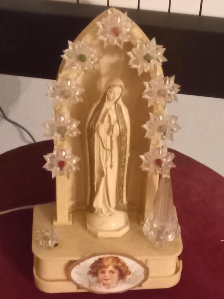 Vintage Maria beeld met lichtjes, Antiek en Kunst, Antiek | Religie, Ophalen of Verzenden