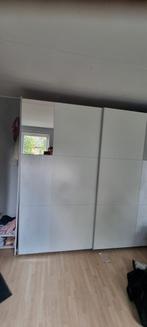 Witte Kledingkast met Schuifdeuren, Ophalen, Overige materialen, Gebruikt, 200 cm of meer