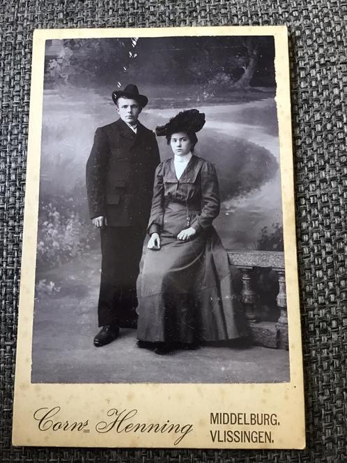 Kabinetfoto, Jongedame/Jongeman, C. Henning, Middelburg, Verzamelen, Foto's en Prenten, Gebruikt, Foto, Kind, Voor 1940, Ophalen of Verzenden