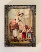 Vintage Frans metalen lijstje met nostalgische afbeelding, Antiek en Kunst, Antiek | Woonaccessoires, Ophalen of Verzenden