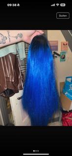 Blauwe lace pruik wig, Ophalen of Verzenden, Zo goed als nieuw, Pruik of Haarverlenging