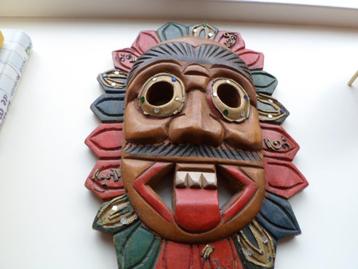 Houten masker 30 x 20 cm beschikbaar voor biedingen