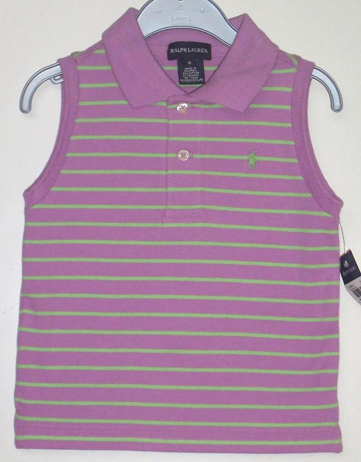 Maat 68 / 9M * Ralph Lauren polo lila/groen NIEUW (4994) a, Kinderen en Baby's, Babykleding | Maat 68, Nieuw, Meisje, Shirtje of Longsleeve