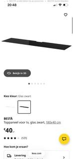 IKEA Besta Topblad Zwart Glas, Huis en Inrichting, Ophalen, Gebruikt