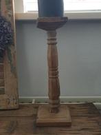 Landelijk , stoer , sober houten  kandelaar, Ophalen, Zo goed als nieuw, Hout, 25 tot 50 cm
