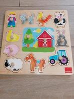 Boerderij dieren houten puzzel, Ophalen of Verzenden, Zo goed als nieuw, Van hout, Minder dan 10 stukjes
