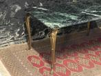 Vintage antieke salontafel Empire groen marmer messing, Ophalen, Gebruikt, 50 tot 100 cm, Vintage antiek barok Empire