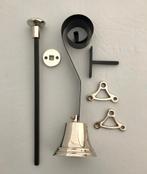 Trekbel Nikkel mat rond rozet,deurbel,bel, Antiek en Kunst, Ophalen of Verzenden