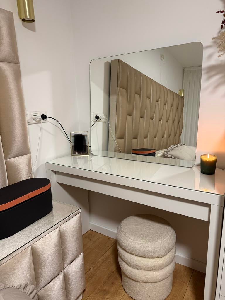 Make-up tafel met LED-Spiegel, Ophalen, Overige materialen, 50 tot 100 cm, Zo goed als nieuw