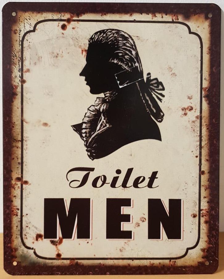 Toilet men WC heren reclamebord van metaal wandbord deco, Huis en Inrichting, Woonaccessoires | Tekstborden en Spreuken, Nieuw