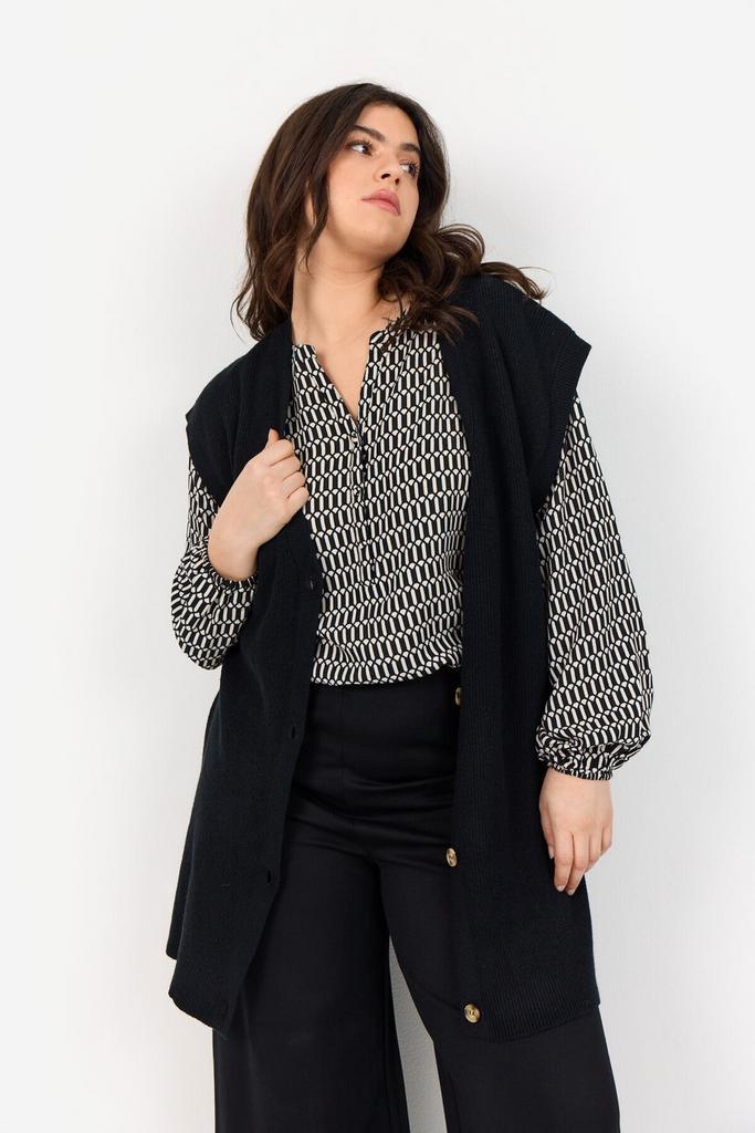 Zwart vest Nanine 1 van Wasabi Concept Maat 54/56 XL, Kleding | Dames, Grote Maten, Nieuw, Trui of Vest, Zwart, Ophalen of Verzenden