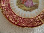 Limoges porseleinen Fragonard-bord - rood en goud, Antiek en Kunst, Antiek | Porselein, Ophalen of Verzenden