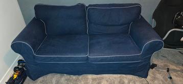 Blauwe tweezitsbank Ikea 180 cm beschikbaar voor biedingen