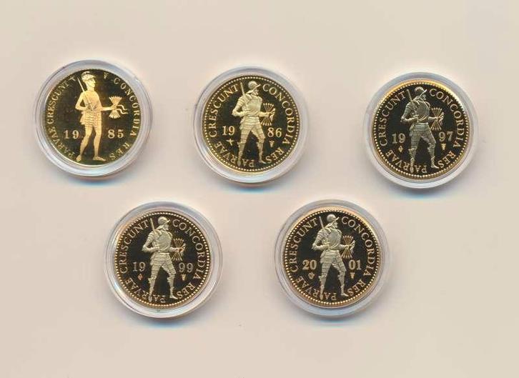 5x Nederland Gouden Dukaat (Willekeurige jaren), Postzegels en Munten, Edelmetalen en Baren, Goud, Ophalen of Verzenden